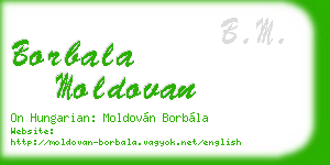 borbala moldovan business card