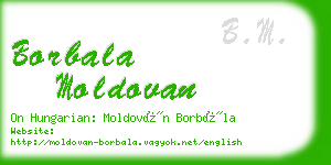 borbala moldovan business card